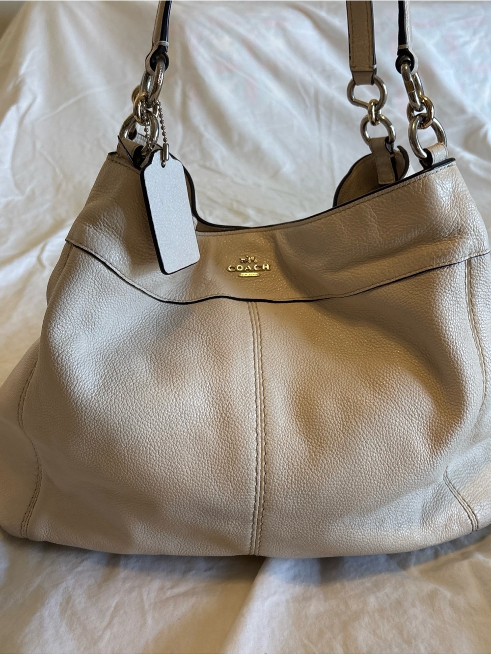 Coach Lexy Chalk Leather Hobo Bag